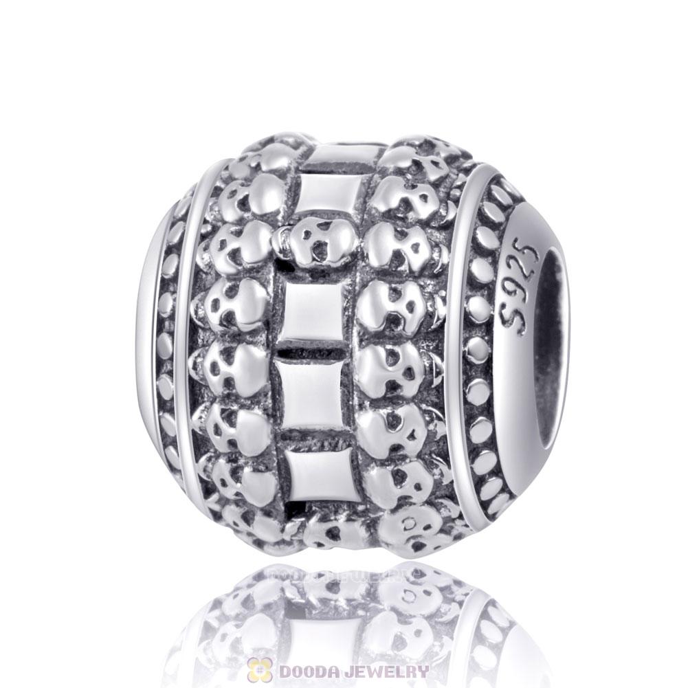 European Halloween Skull Beads 925 Silver