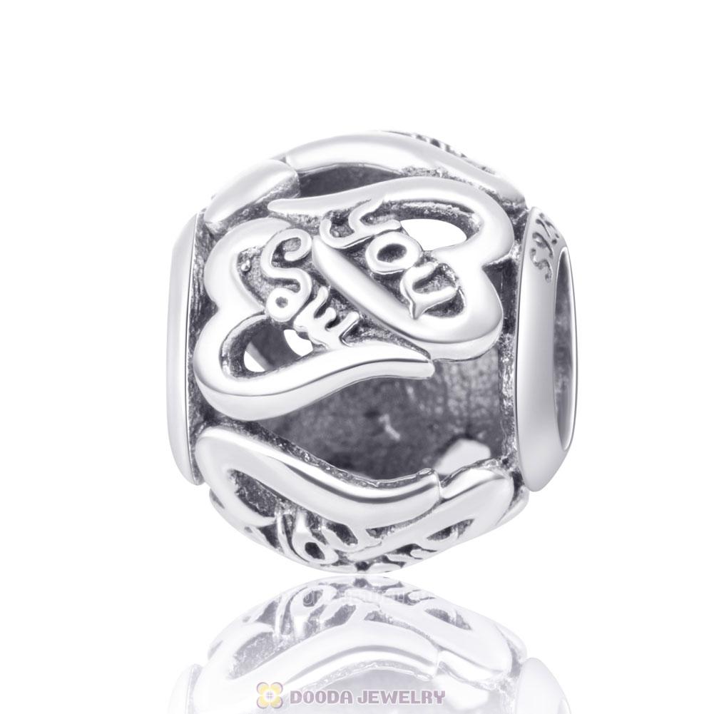 Me and You Heart Charm in 925 Sterling Silver