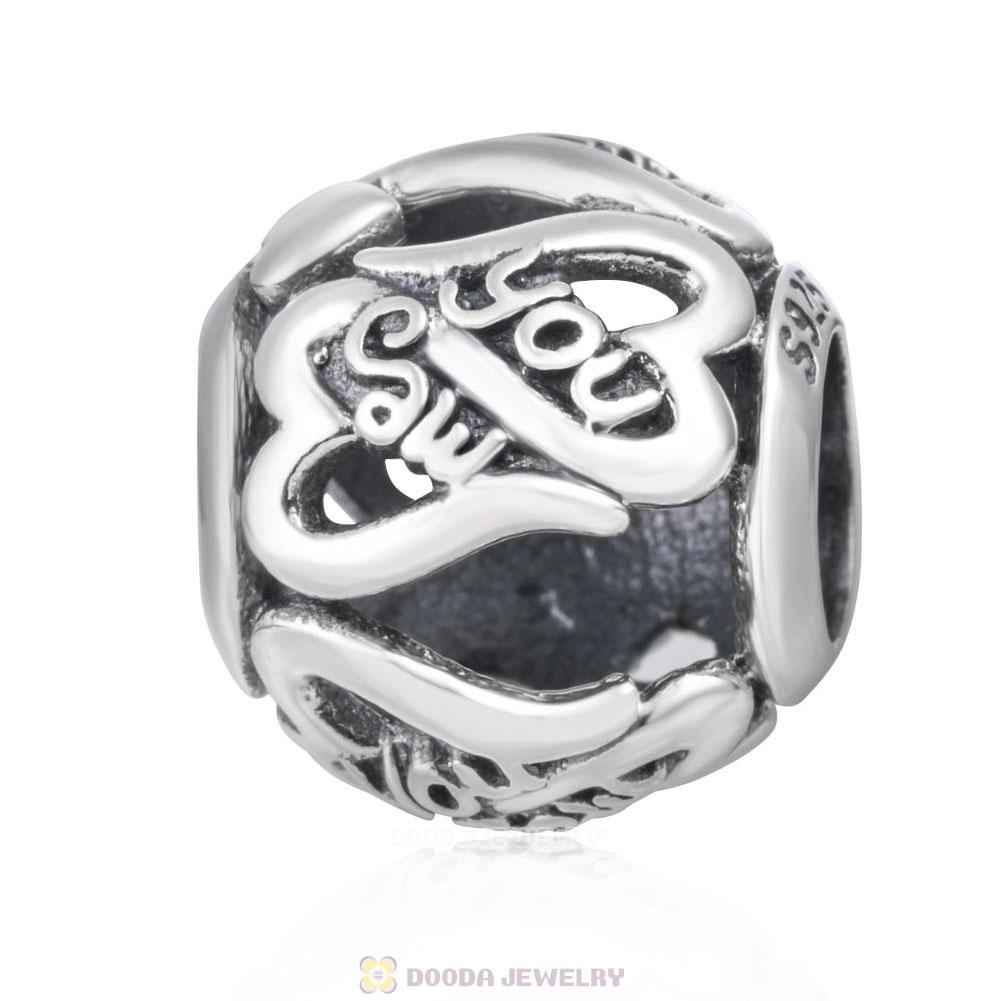 Me and You Heart Charm in 925 Sterling Silver