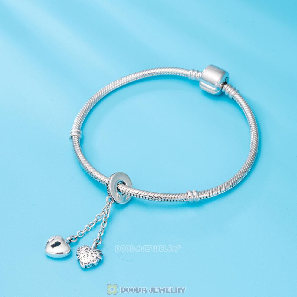 Lock and Heart Charm Pendant for Valentines