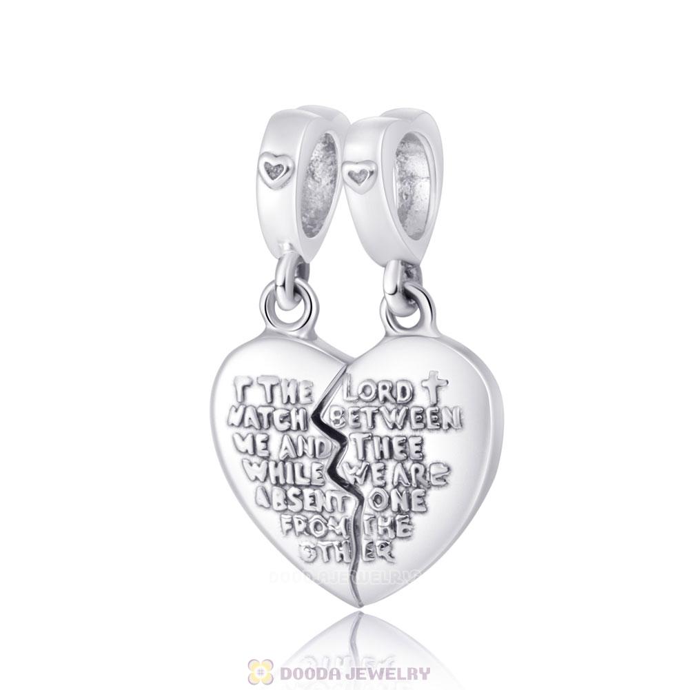 1 Pair Watch Over Thee Scripture Prayer Charms