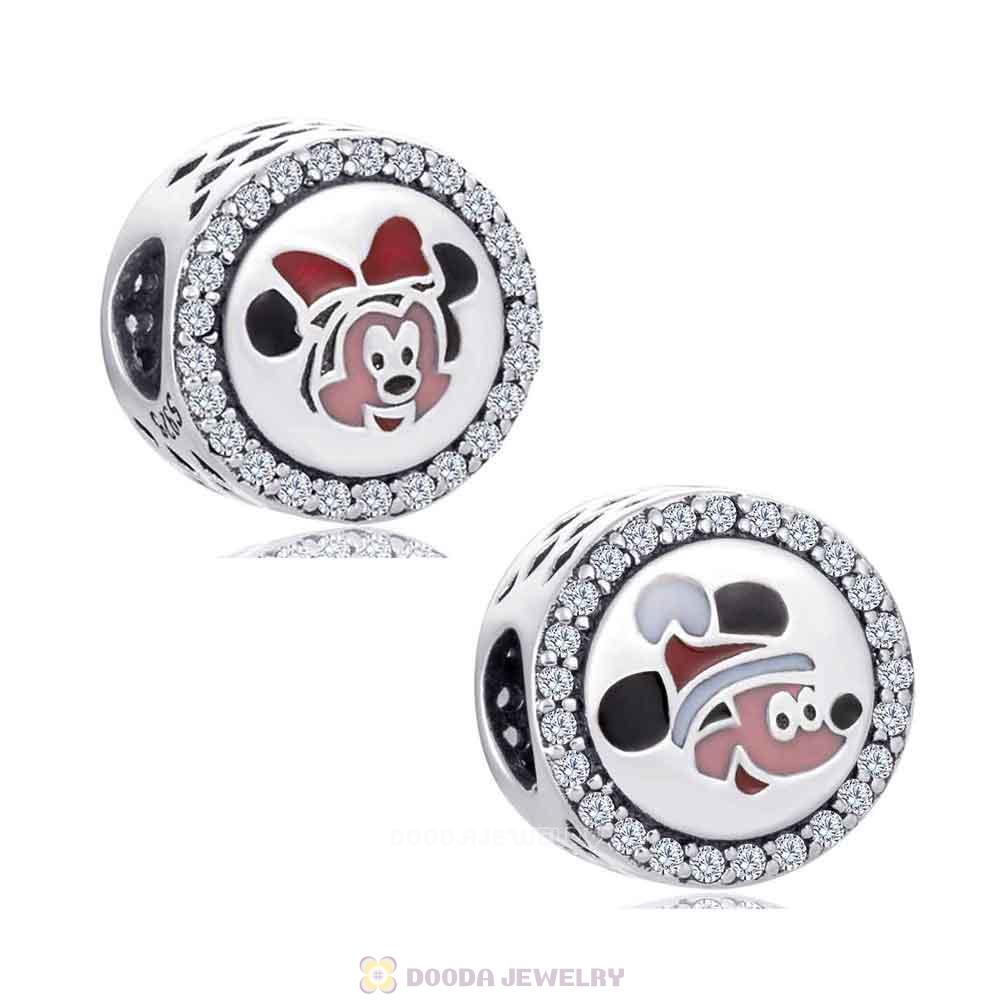 Mickey and Minnie Charm Bead with Enamel