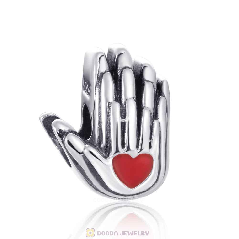 Family Hand Love Charm 925 Sterling Silver