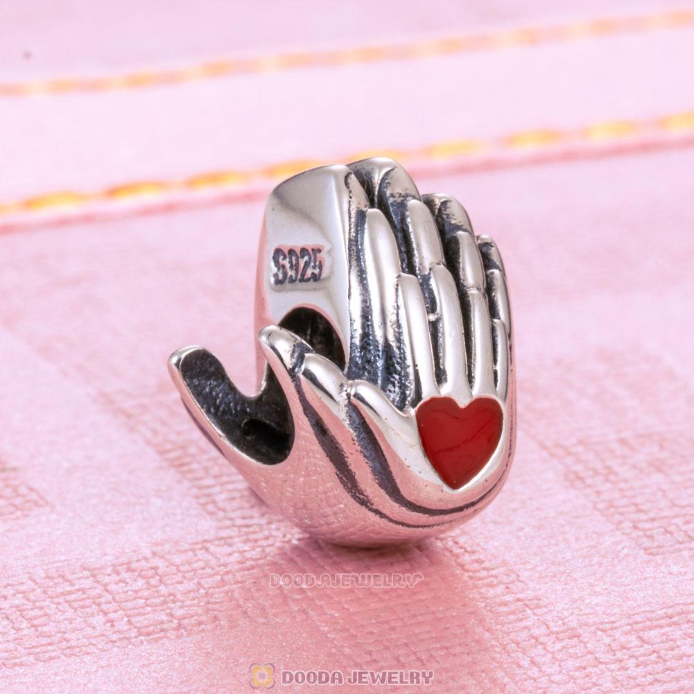 Family Hand Love Charm 925 Sterling Silver