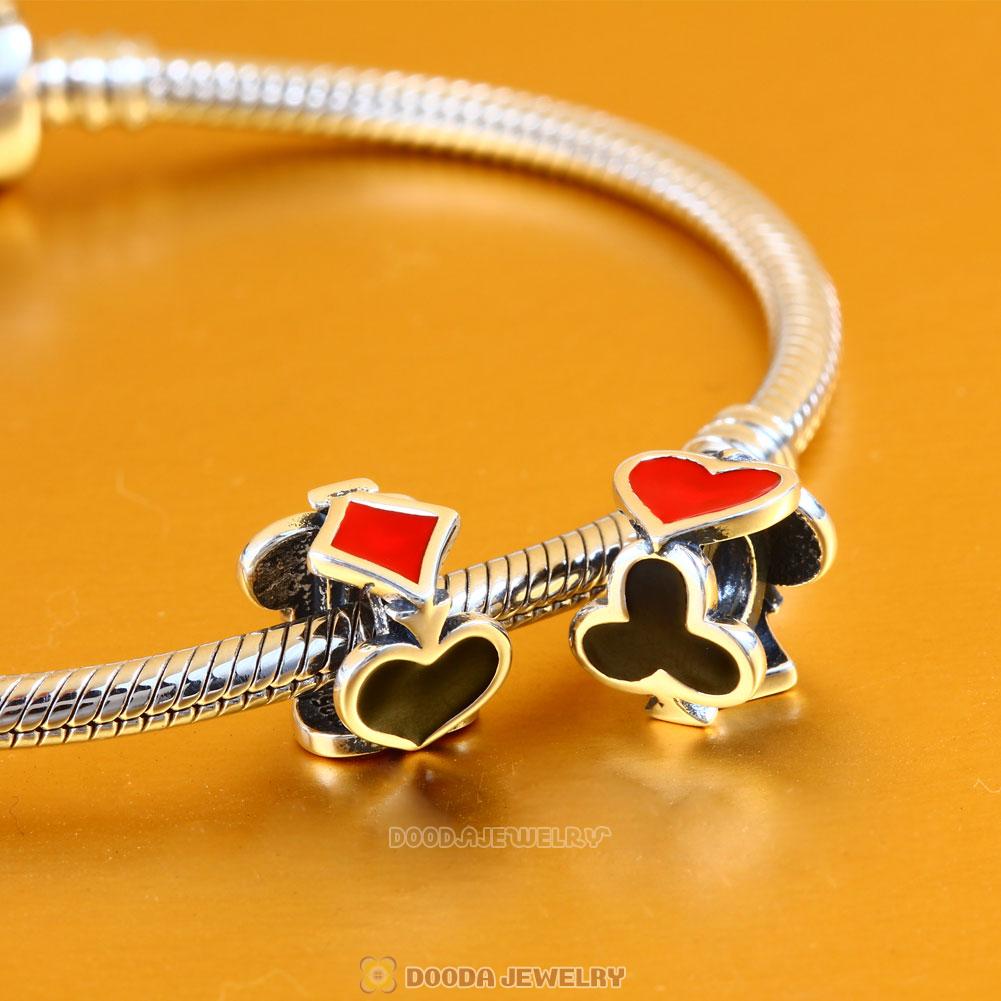 Four-suit Transfers Spacer Charm Beads
