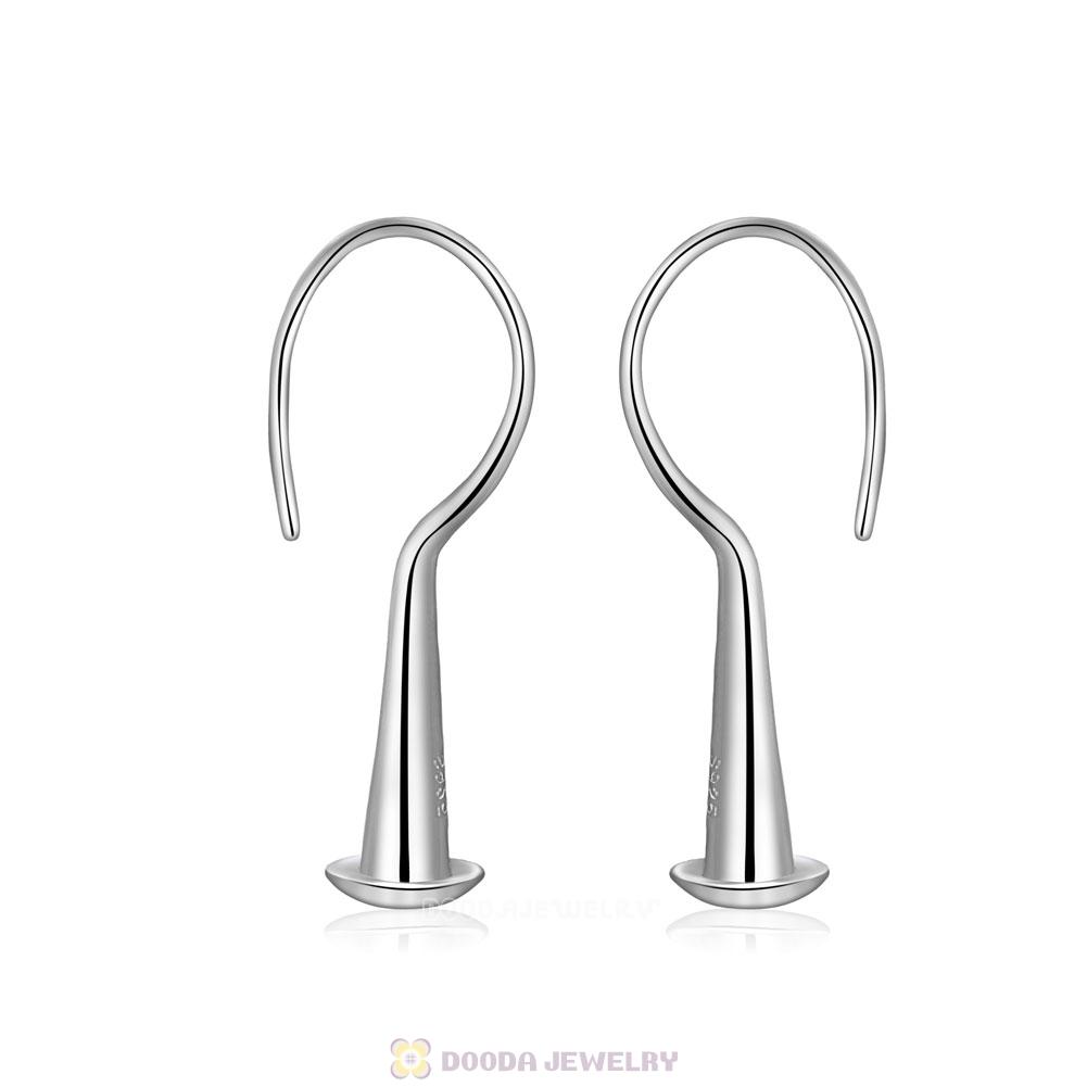 Sterling Silver Sleek Fish Hook Teardrop Earrings fit European Beads