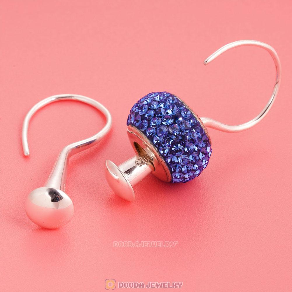 Sterling Silver Sleek Fish Hook Teardrop Earrings fit European Beads