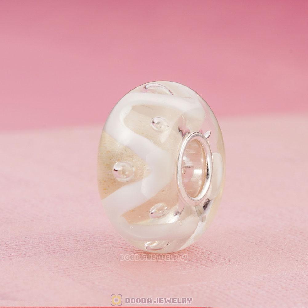Handmade European Style Drops of White Charm Glass Beads