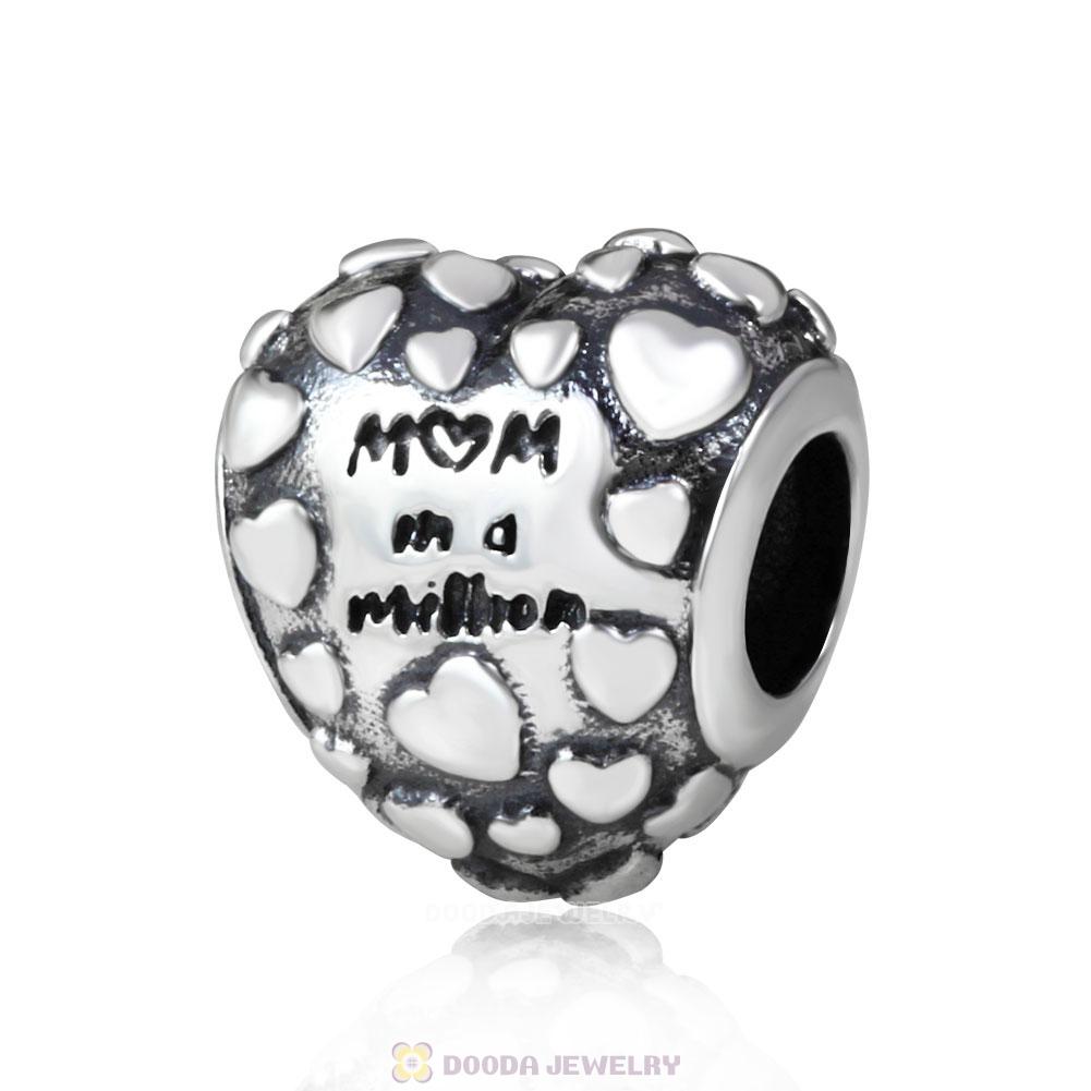 Mum In A Million Red CZ Heart Charm