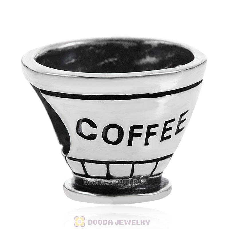 925 Sterling Silver Charm Jewelry Coffee Cup Beads
