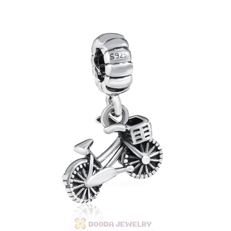 European Style Sterling Silver Beads Dangle Bicycle Charm