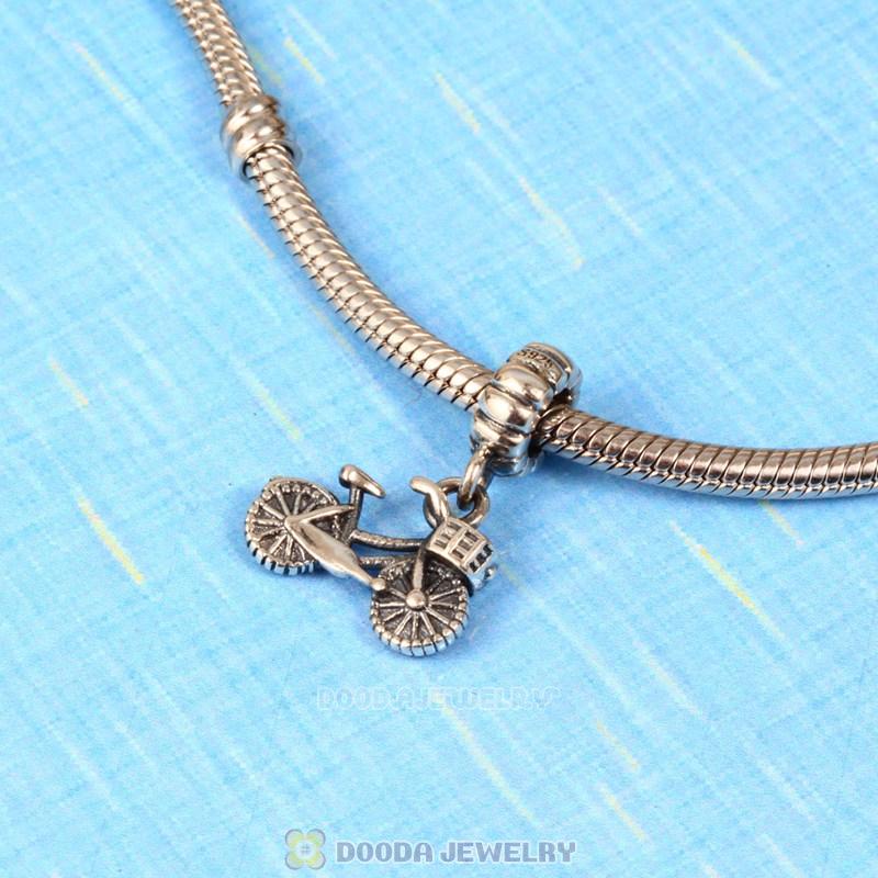 European Style Sterling Silver Beads Dangle Bicycle Charm