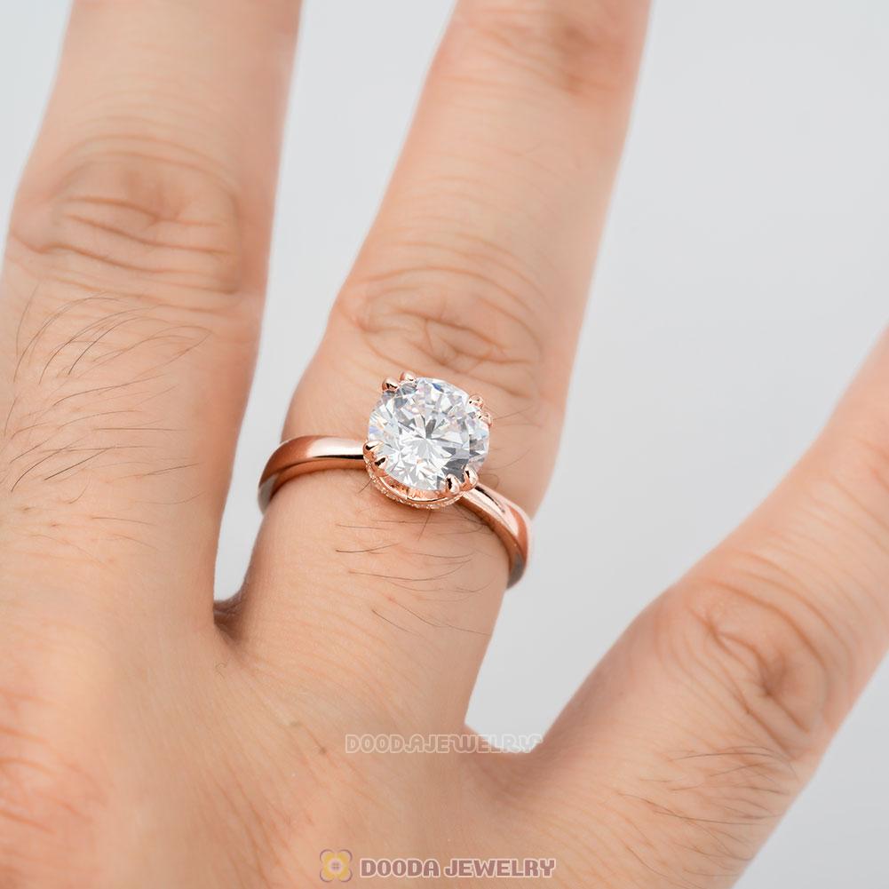 Sparkling Elegance Ring in Rose Gold Clear CZ
