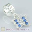 Wholesale Silver Plated Alloy European butterfly dangle Charms