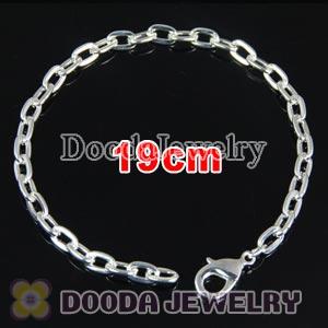 Wholesale 19CM Silver Plated Alloy Tscharm Jewelry Simple Bracelet Chain with Lobster Clip