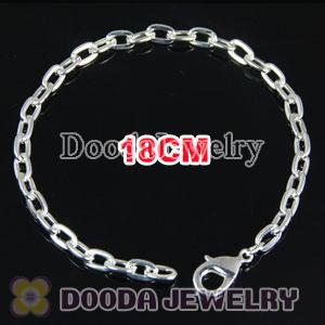 Wholesale 18CM Silver Plated Alloy Tscharm Jewelry Simple Bracelet Chain with Lobster Clip