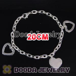 Wholesale 20CM Silver Plated Alloy Tscharm Jewelry Love Bracelet Chain with Lobster Clip