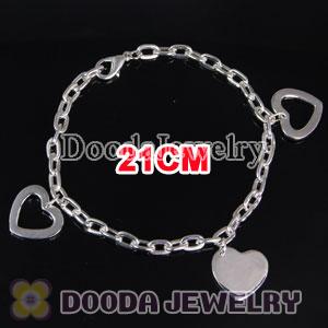 Wholesale 21CM Silver Plated Alloy Tscharm Jewelry Love Bracelet Chain with Lobster Clip