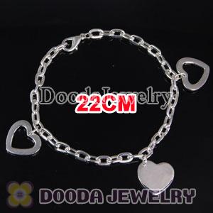 Wholesale 22CM Silver Plated Alloy Tscharm Jewelry Love Bracelet Chain with Lobster Clip