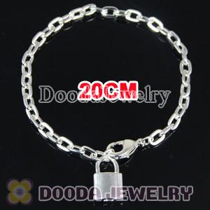 Wholesale 20CM Silver Plated Alloy Tscharm Jewelry Lock Bracelet Chain with Lobster Clip