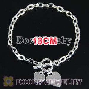 Wholesale 18CM Silver Plated Alloy Tscharm Jewelry Double Love Bracelet Chain with IO Lock