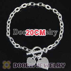 Wholesale 20CM Silver Plated Alloy Tscharm Jewelry Double Love Bracelet Chain with IO Lock
