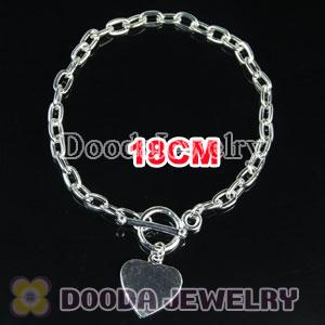 Wholesale 18CM Silver Plated Alloy Tscharm Jewelry Love Bracelet Chain with IO Lock