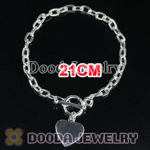Wholesale 21CM Silver Plated Alloy Tscharm Jewelry Love Bracelet Chain with IO Lock