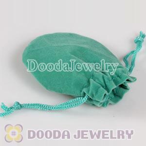 Jewelry Flannel Green Bag for European Style Beads