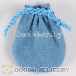 Jewelry Flannel Blue Bag for European Style Beads