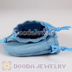 Jewelry Flannel Blue Bag for European Style Beads