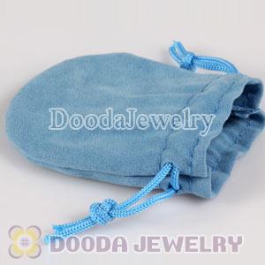 Jewelry Flannel Blue Bag for European Style Beads