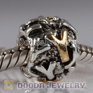 Wholesale Gold Plated Initial Y European Style Alloy Charm Beads