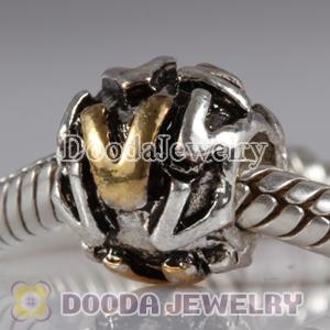 Wholesale Gold Plated Initial V European Style Alloy Charm Beads