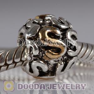 Wholesale Gold Plated Initial S European Style Alloy Charm Beads