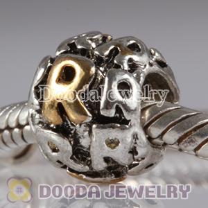 Wholesale Gold Plated Initial R European Style Alloy Charm Beads