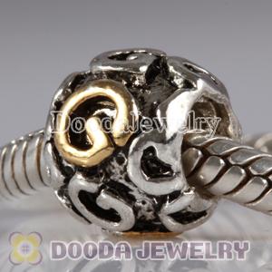 Wholesale Gold Plated Initial G European Style Alloy Charm Beads