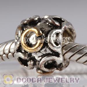 Wholesale Gold Plated Initial C European Style Alloy Beads
