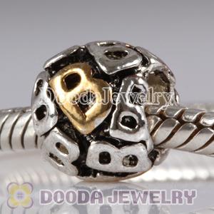 Wholesale Gold Plated Initial B European Style Alloy Beads