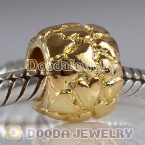 Wholesale Gold Plated European Style Alloy Love Beads