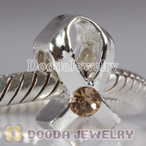 Wholesale European Style silver plated beads with Stone