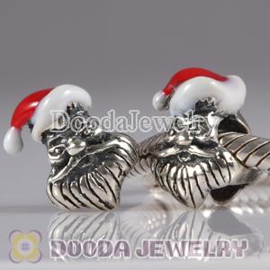 European Style Santa Claus Silver Beads with Christmas hats