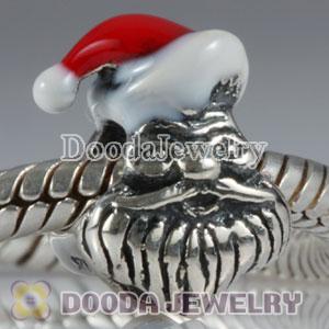 European Style Santa Claus Silver Beads with Christmas hats