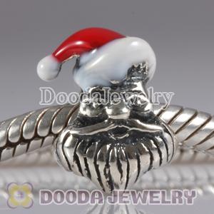 European Style Santa Claus Silver Beads with Christmas hats
