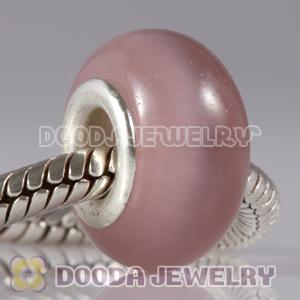 Wholesale Brown Cat Eye Lampwork Glass Beads with alloy double core fit European Largehole Jewelry Bracelet