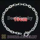 Wholesale 19CM Silver Plated Alloy Tscharm Jewelry Simple Bracelet Chain with Lobster Clip