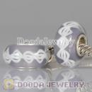 Environmental Lampwork Glass European Style Rope Beads with 925 sterling silver single core