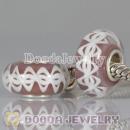 Environmental Lampwork Glass European Style Rope Beads with 925 sterling silver single core
