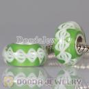Environmental Lampwork Glass European Style Rope Beads with 925 sterling silver single core