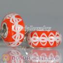 Environmental Lampwork Glass European Style Rope Beads with 925 sterling silver single core